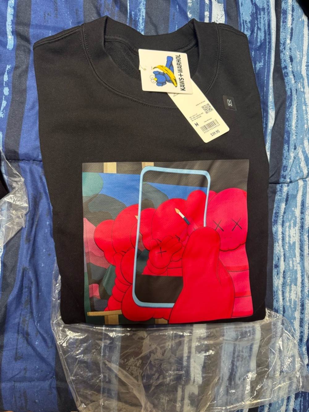 Uniqlo x KAWS Black Sweatshirt with Red Graphic